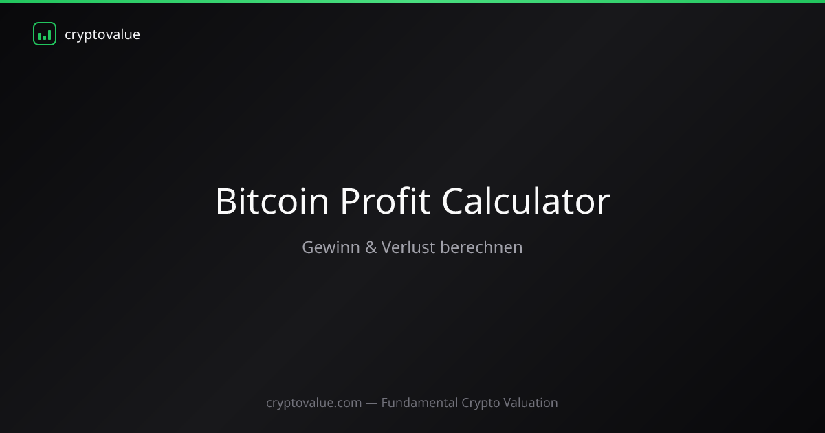 Bitcoin Profit Rechner — Gewinn & Verlust berechnen | CryptoValue